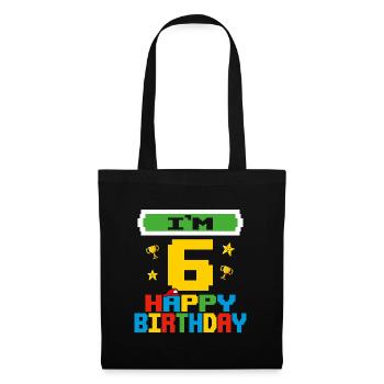 Six 6yr 6th Birthday Happy Birthday 6 Years Old - Sac en tissu - noir - Devant