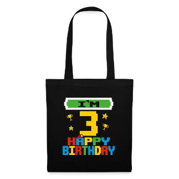 Three 3yr 3th Birthday Happy Birthday 3 Years Old - Sac en tissu - noir - Devant