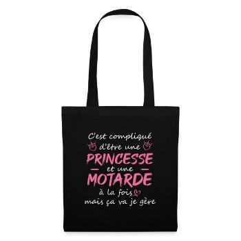 C'est compliqué d'être une princesse Motarde - Sac en tissu - noir - Devant