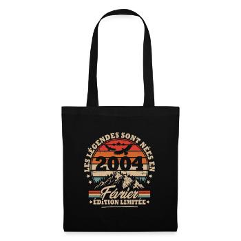 Cadeau D'anniversaire Nées En Février 2004 - Sac en tissu - noir - Devant