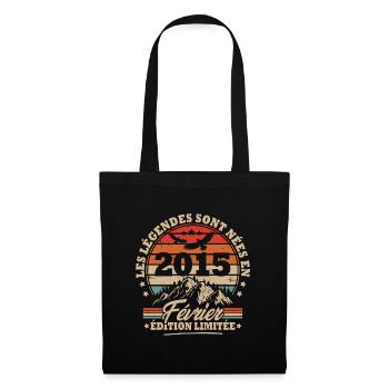 Cadeau D'anniversaire Nées En Février 2015 - Sac en tissu - noir - Devant