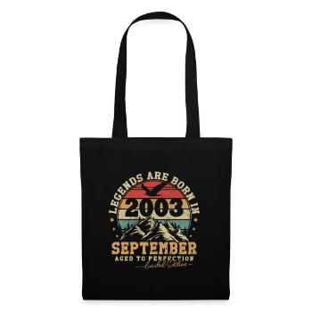 Septembre 2003 vintage rétro anniversaire 2003 - Sac en tissu - noir - Devant