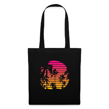 Cool Art 80s Tropical Sunset - Tote Bag - black - Front