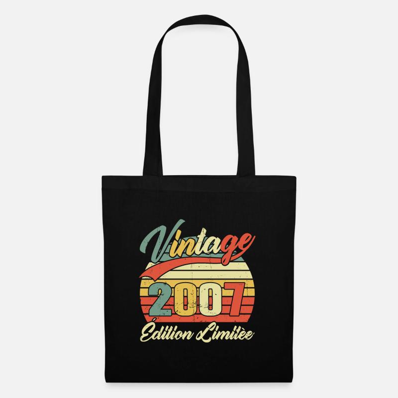 Vintage 2007 Limited Edition Geburtstagsgeschenk - Stoffbeutel - Schwarz