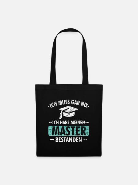 Master Studium Prüfung Abschluss Geschenk - Stoffbeutel - Schwarz