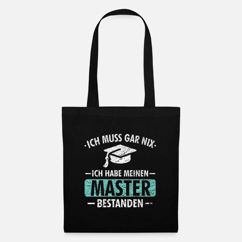 Master Studium Prüfung Abschluss Geschenk - Stoffbeutel - Schwarz