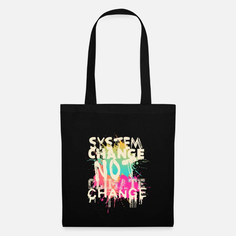 System Change - not Climate Change - Stoffbeutel - Schwarz