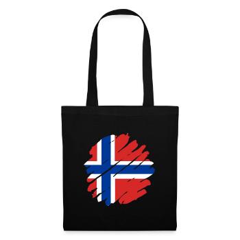 Norwegen Flagge Skandinavien Norwegische Fahne - Stoffbeutel - Schwarz - Vorne