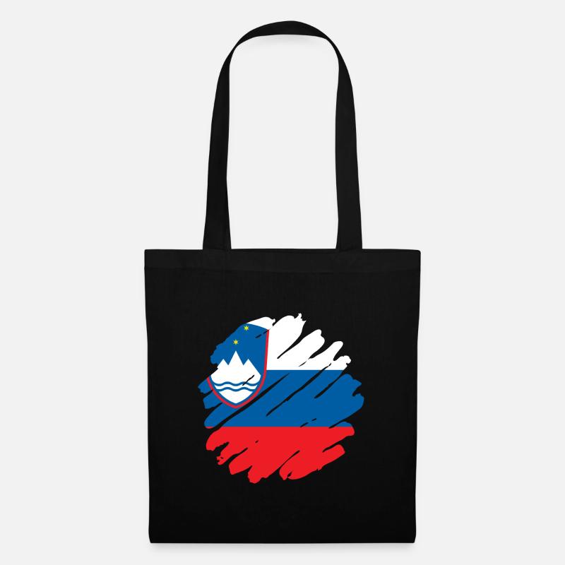 Slovénie Drapeau Balkan Drapeau Slovène Vintage - Sac en tissu - noir