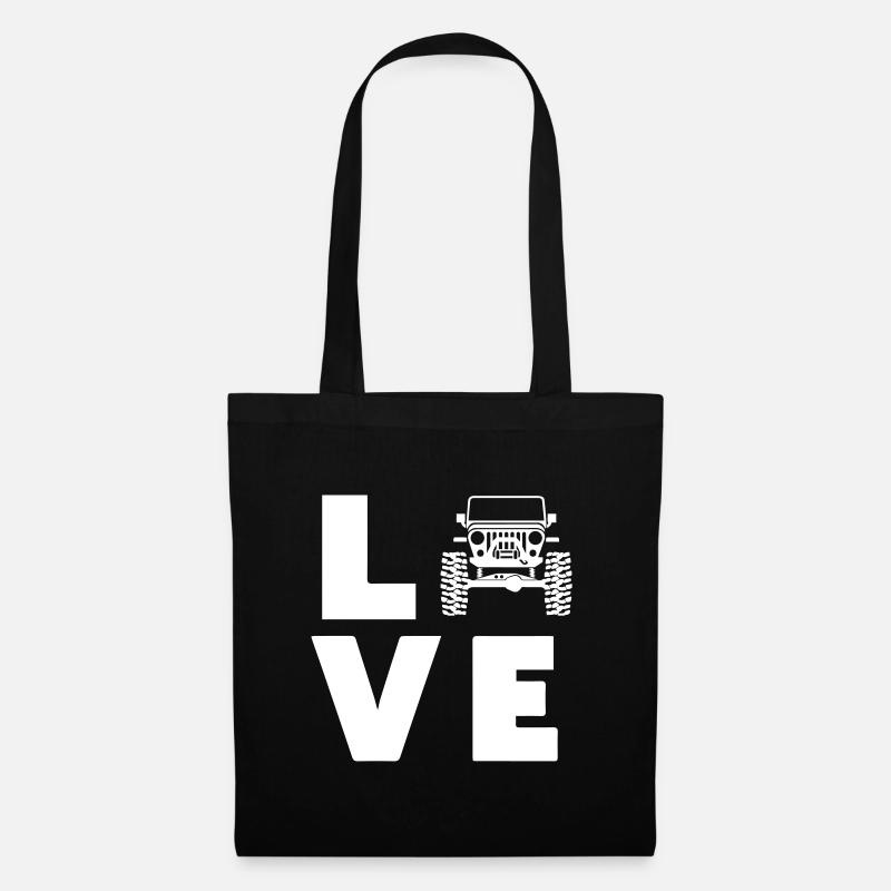 Love Jeeps - Stoffbeutel - Schwarz