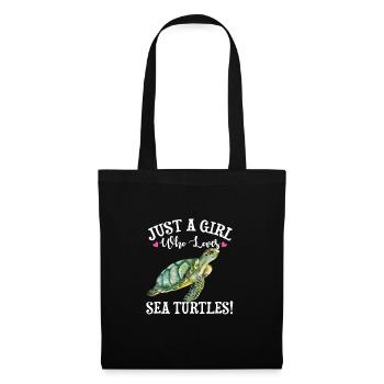 Tortue marine - Sac en tissu - noir - Devant
