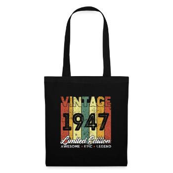 Cadeau D'anniversaire Vintage 1947 Edition limitée - Sac en tissu - noir - Devant
