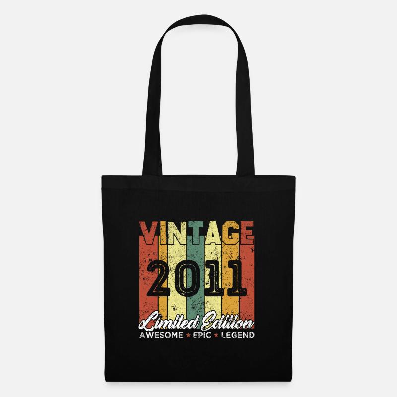 Vintage Geburtstagsgeschenk 2011 Limited Edition - Stoffbeutel - Schwarz