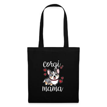 Merle Corgi bleu - Sac en tissu - noir - Devant