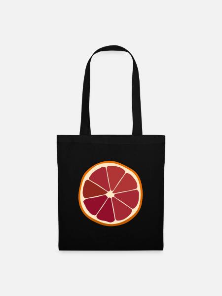 Eine Scheibe der Blutorange - Stoffbeutel - Schwarz