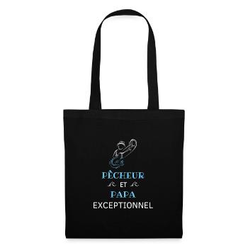 Pêcheur et papa exceptionnel ! cadeau pêcheur - Sac en tissu - noir - Devant