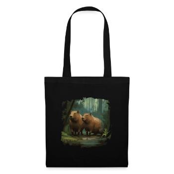 Capybaras capybara - Sac en tissu - noir - Devant