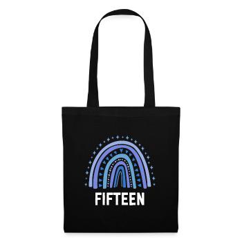 Blue Rainbow Fifteen Years 15th Birthday - Tote Bag - black - Front