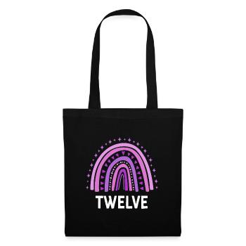 Purple Rainbow Twelve Years 12th Birthday - Tote Bag - black - Front