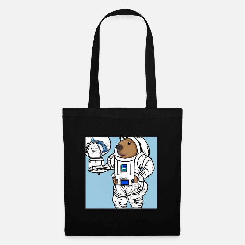 Capybara-Astronaut - Stoffbeutel - Schwarz