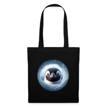 Penguin looking through snow hole - Tote Bag - black - Front