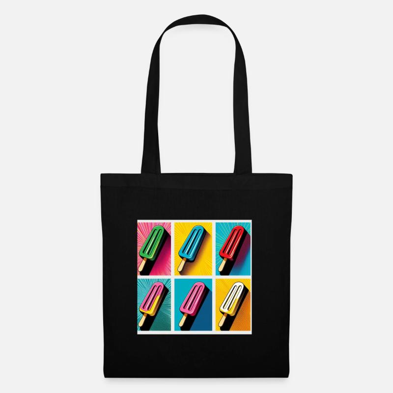 Eis am Stil Popsicle Pop Art II - Stoffbeutel - Schwarz