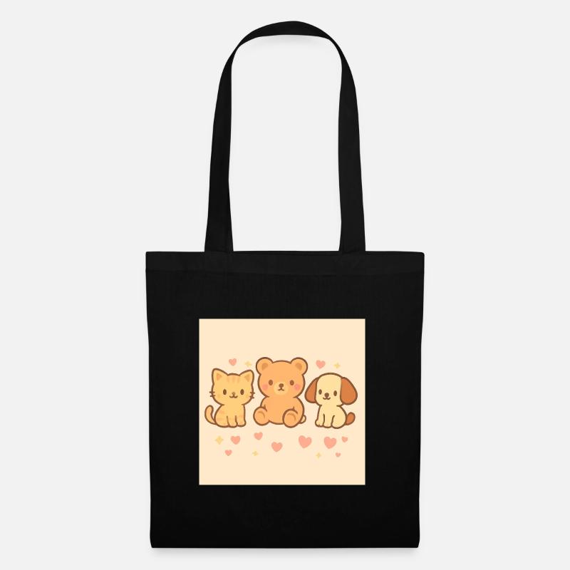 Dessin de bande dessinée mignon. - Sac en tissu - noir