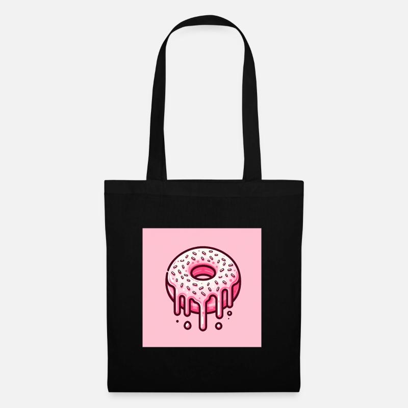 212002147_347707337_Pinker_Donut - Stoffbeutel - Schwarz