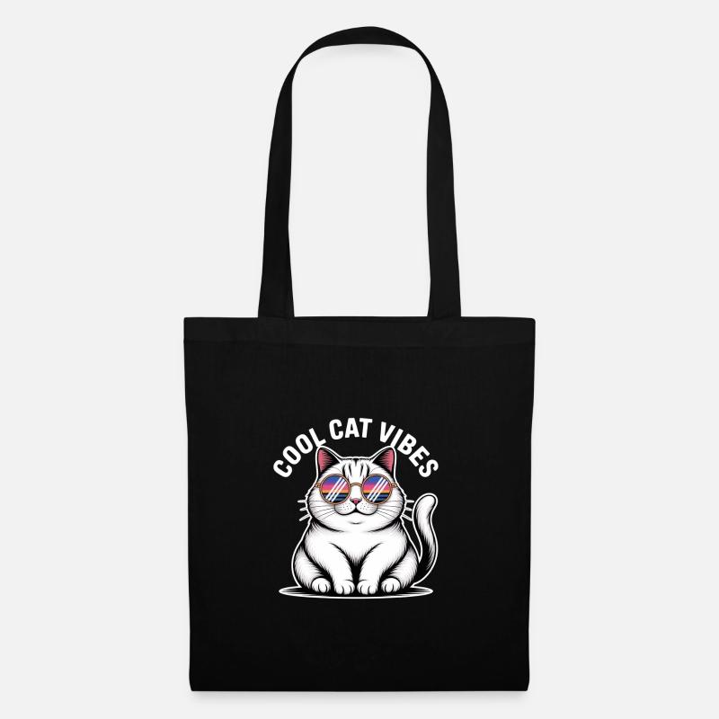 Buddy Cat with Wave Goggles - Tote Bag - black