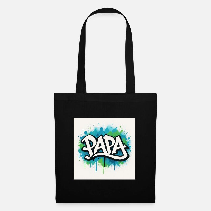 Graffiti Stil Papa Illustration - Stoffbeutel - Schwarz