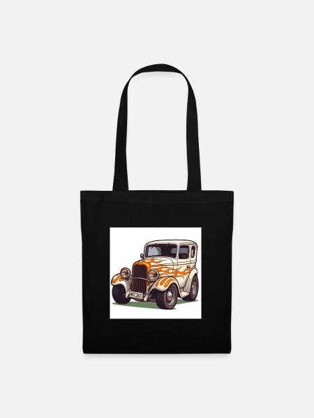 Oldtimer Hot Rod Auto - Stoffbeutel - Schwarz