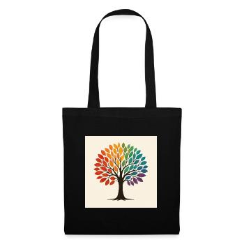 Rainbow Tree Illustration - Tote Bag - black - Front