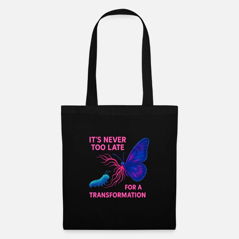 Neon Butterfly – It’s Never Too Late - Stoffbeutel - Schwarz