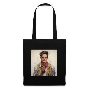 Vintage Glam Homme avec foulard en soie - Sac en tissu - noir - Devant