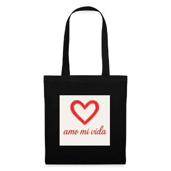 Cœur d’amour Amour Ma vie - Sac en tissu - noir - Devant