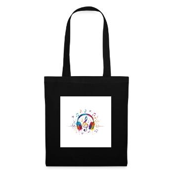Conception musicale colorée pour casques - Sac en tissu - noir - Devant