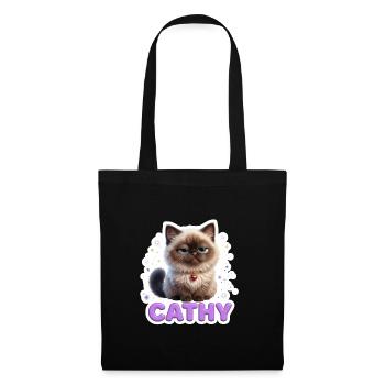 Fluffy Love Cathy - Stoffbeutel - Schwarz - Vorne