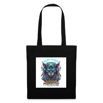 Techno Predator // Rave Cyberpunk Panther - Stoffbeutel - Schwarz - Vorne