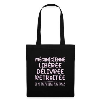 Mécanicienne célèbre sa retraite avec humour - Sac en tissu - noir - Devant
