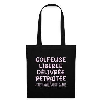 Golfer feiert Ruhestand mit Humor Geschenk - Stoffbeutel - Schwarz - Vorne