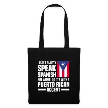 Puerto Rico | Puerto Ricaner Flagge Geschenkideen - Stoffbeutel - Schwarz - Vorne