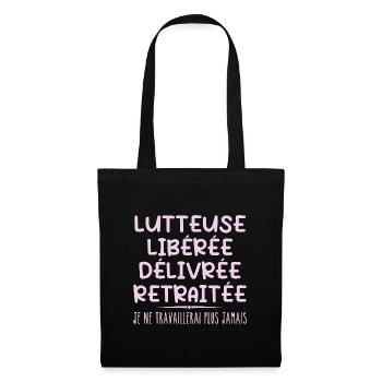 Wrestler feiert Ruhestand mit Humorgeschenk - Stoffbeutel - Schwarz - Vorne
