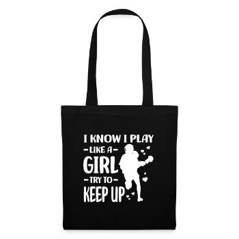 Lacrosse Spieler | Sport Lacrosse Team Geschenke - Stoffbeutel - Schwarz - Vorne