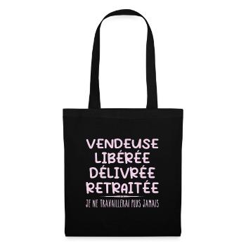 Vendeuse célèbre sa retraite avec humour cadeau - Sac en tissu - noir - Devant