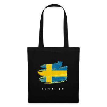 Suède Drapeau suédois Aquarelles - Sac en tissu - noir - Devant