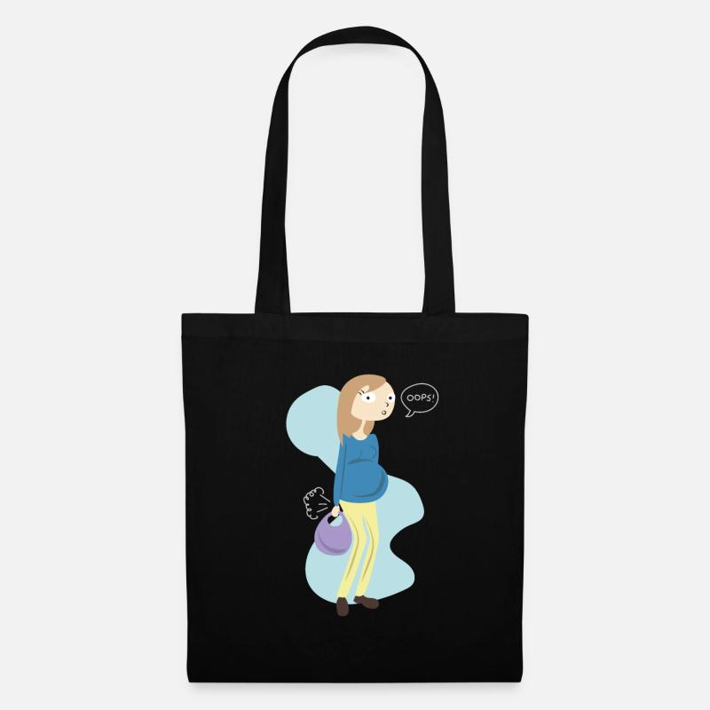 Oops Schwangerschaft Schwanger Babybauch Geschenk - Stoffbeutel - Schwarz