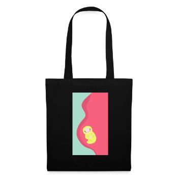 Bébé ventre bébé dans le ventre naissance cadeau enceinte - Sac en tissu - noir - Devant