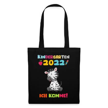 Kindergarten 2022 Ich Komme Zebra Kita Geschenk - Stoffbeutel - Schwarz - Vorne