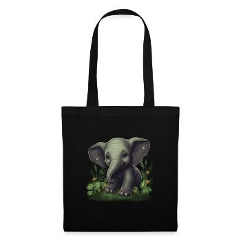 Elephant Africa Asia Animal Baby Elephant - Tote Bag - black - Front