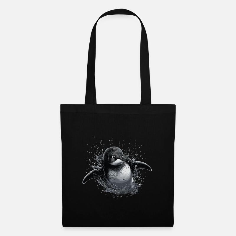 Pinguin Baby Vogel Küken - Stoffbeutel - Schwarz